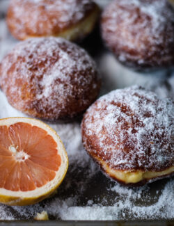 Grapefruit Curd Stuffed Doughnuts