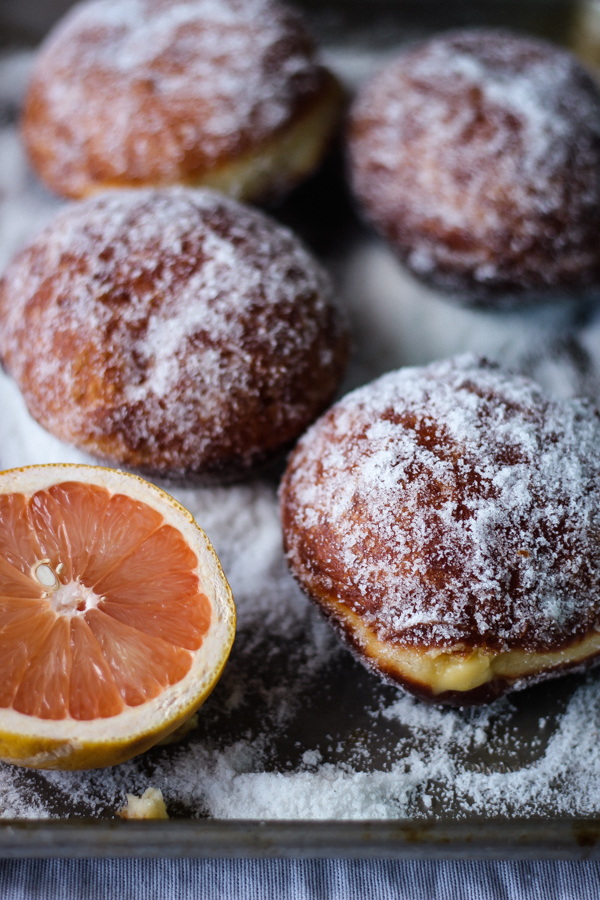 Grapefruit Curd Stuffed Doughnuts