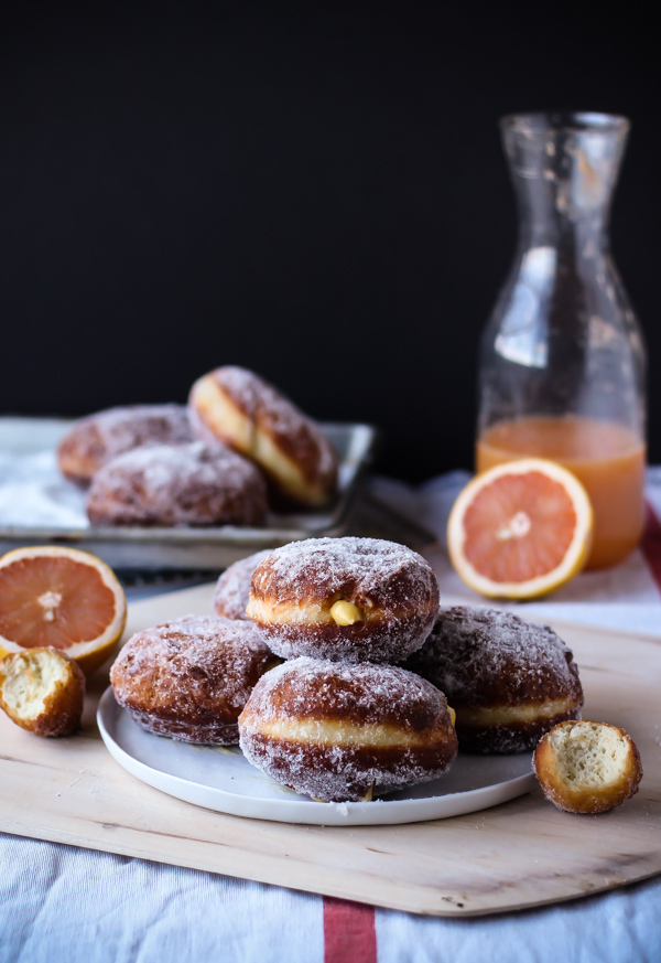 Grapefruit Curd Stuffed Doughnuts