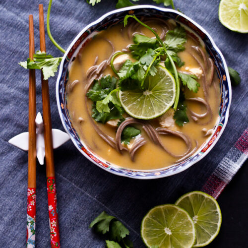 Thai Coconut Chicken Noodle Soup A Beautiful Plate
