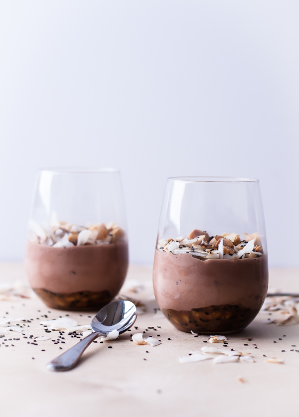 Chocolate Sundaes with Black Sesame and Macadamia Nut Caramel