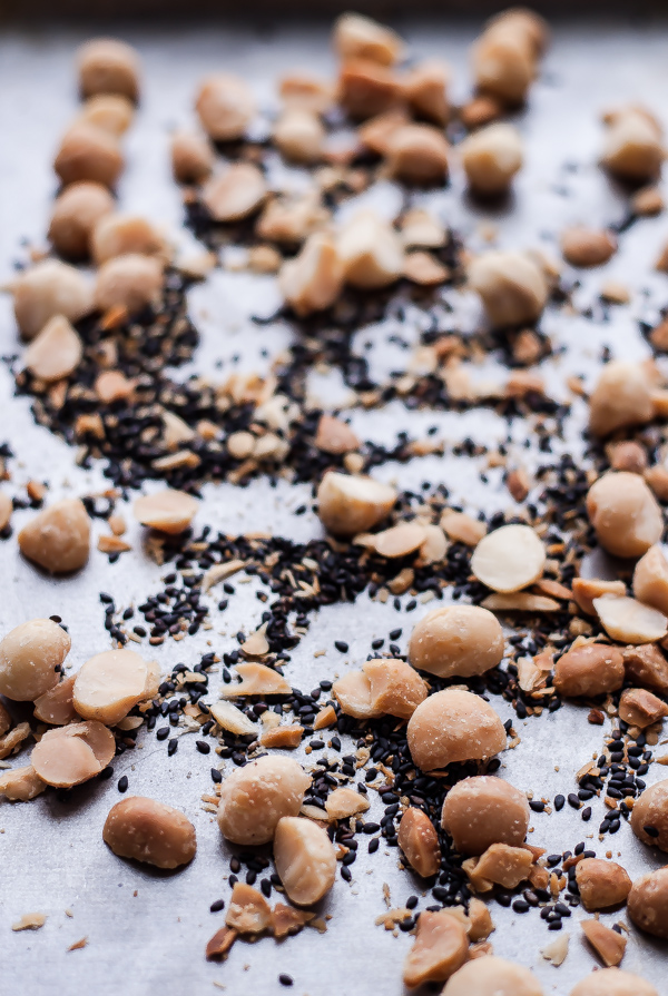 Toasted Macadamia Nuts and Black Sesame Seeds