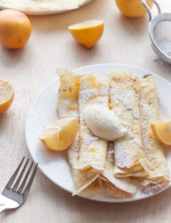 Crepes with Whipped Meyer Lemon Ricotta