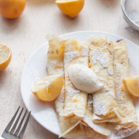 Crepes with Whipped Meyer Lemon Ricotta