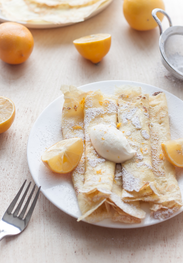 Crepes with Whipped Meyer Lemon Ricotta