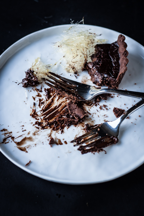 Eaten Slice of Dark Chocolate Tart