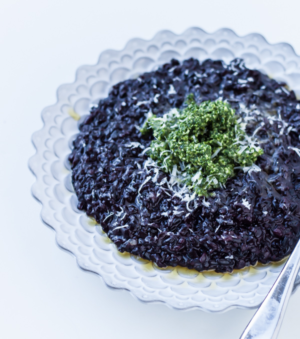 Forbidden Rice Risotto with Kale Pesto
