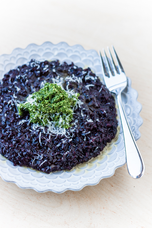 Forbidden Rice Risotto with Kale Pesto