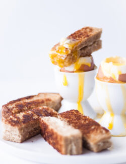 Perfect Soft-Boiled Eggs with Grilled Cheese Soldiers