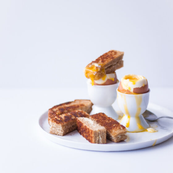 Perfect SoftBoiled Eggs with Grilled Cheese Soldiers A Beautiful Plate