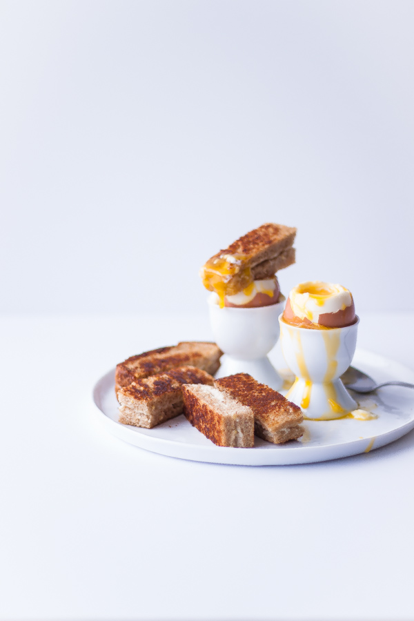 Perfect Soft-Boiled Eggs with Grilled Cheese Soldiers