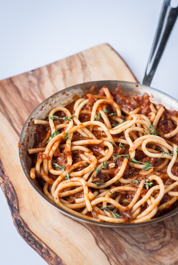 Bucatini with Porcini Mushroom Ragu