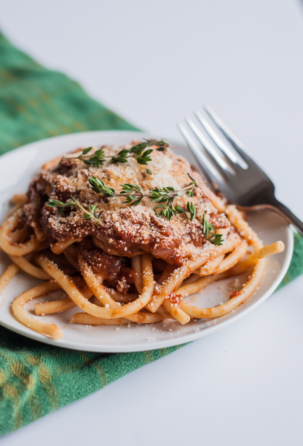 Bucatini with Porcini Mushroom Ragu