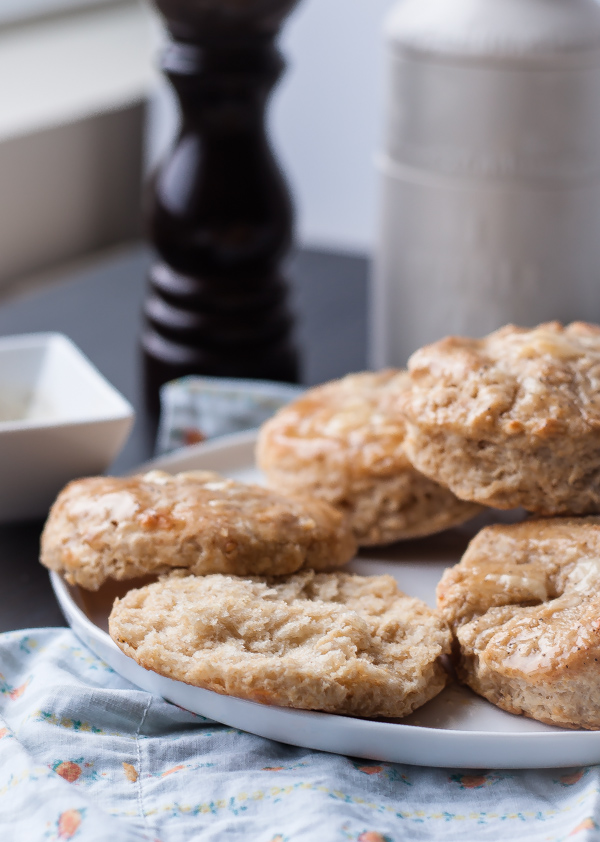 Cheddar Biscuits with Black Pepper Honey Glaze