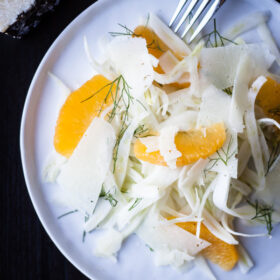 Shaved Fennel Orange and Pecorino Salad