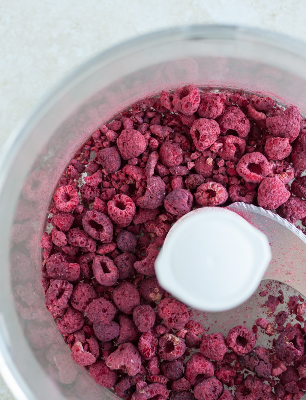 Dried Raspberries in Food Processor