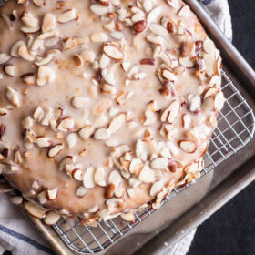 Almond Olive Oil Cake with Brown Butter Glaze