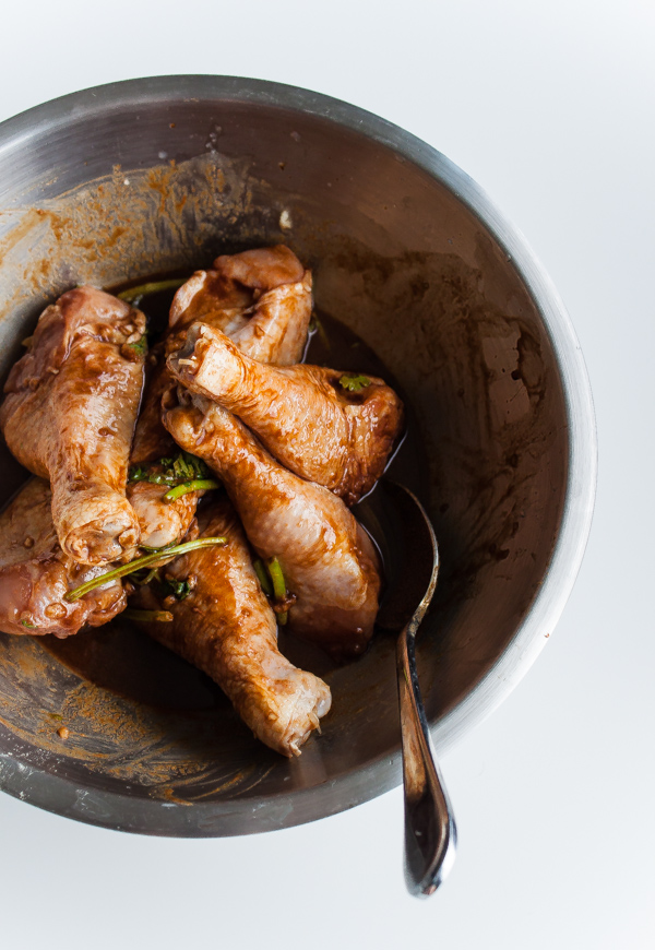 Marinated Chicken Drumsticks in Bowl