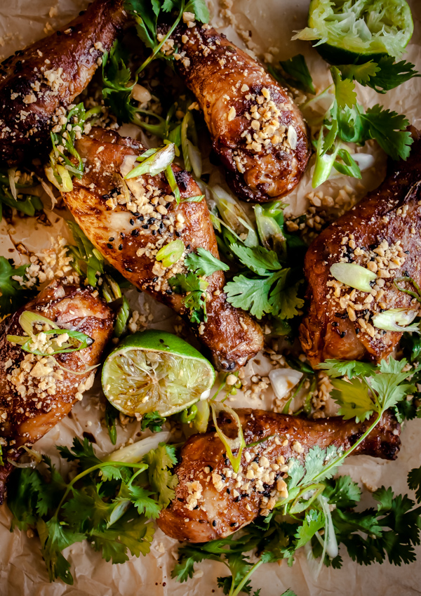 Spicy Peanut Ginger Drumsticks