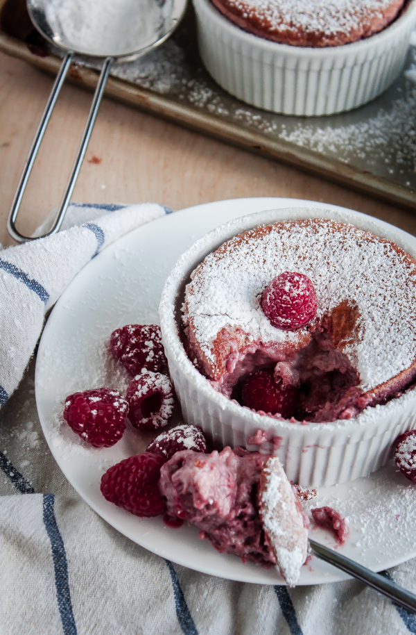 Raspberry Soufflés