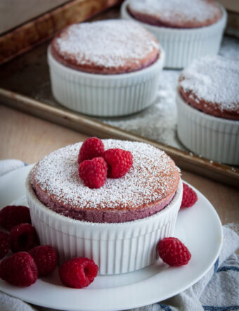 Raspberry Soufflés