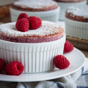 Raspberry Soufflés