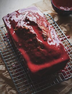 Classic Pound Cake with Strawberry Glaze