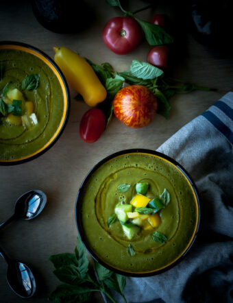 Creamy Heirloom Tomato and Avocado Gazpacho