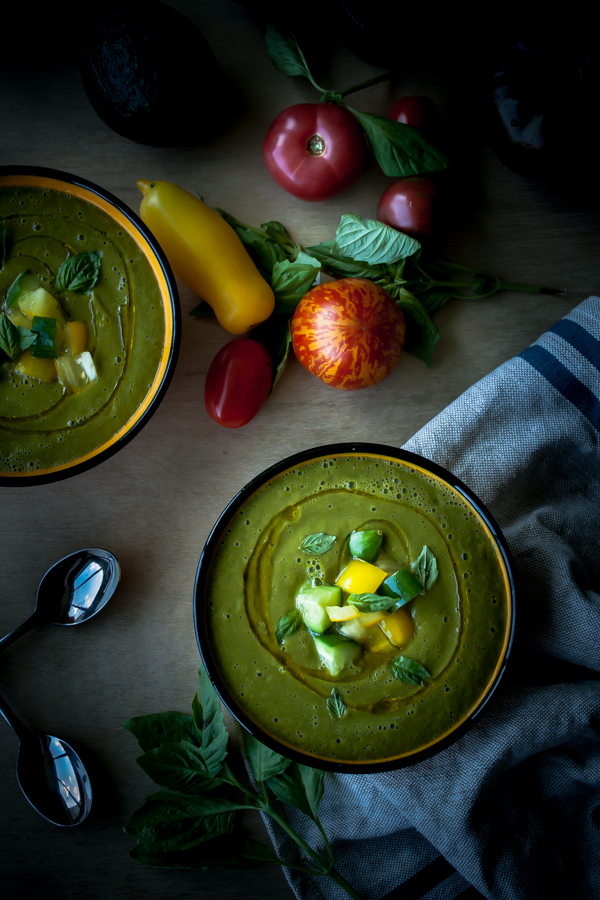 Creamy Heirloom Tomato and Avocado Gazpacho