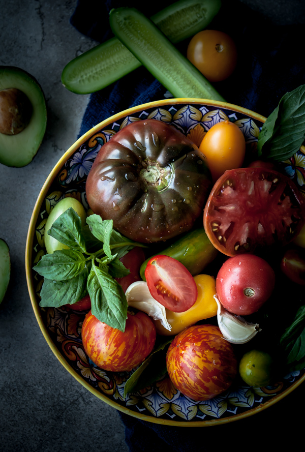 Creamy Heirloom Tomato and Avocado Gazpacho