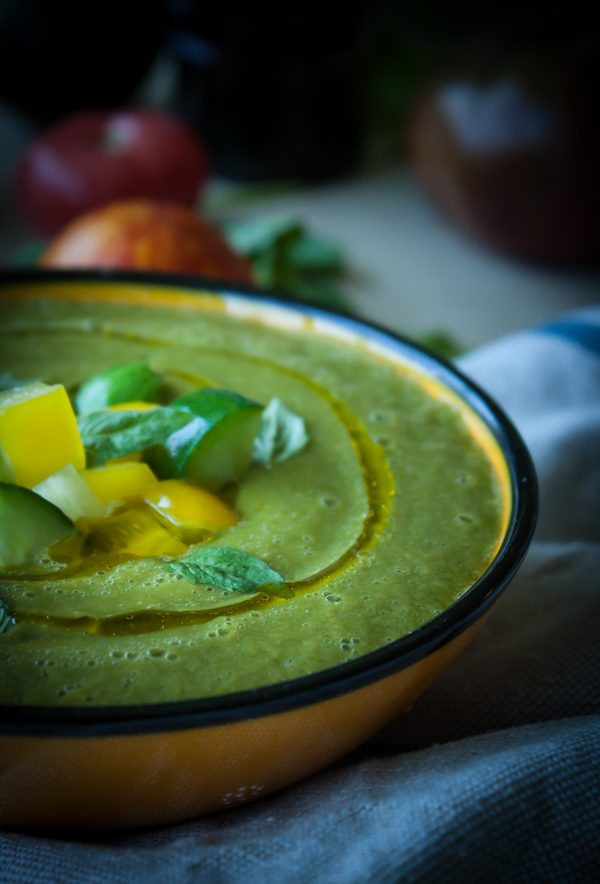 Creamy Heirloom Tomato and Avocado Gazpacho