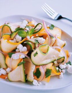 Shaved Summer Squash Salad with Goat Cheese and Mint