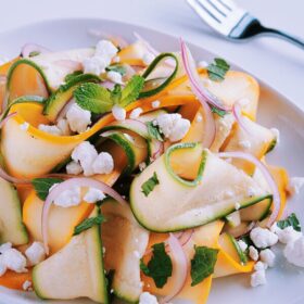 Shaved Summer Squash Salad with Goat Cheese and Mint