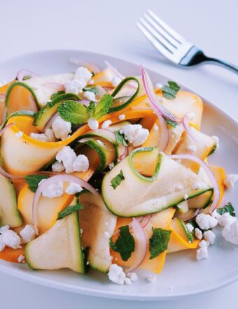 Shaved Summer Squash Salad with Goat Cheese and Mint