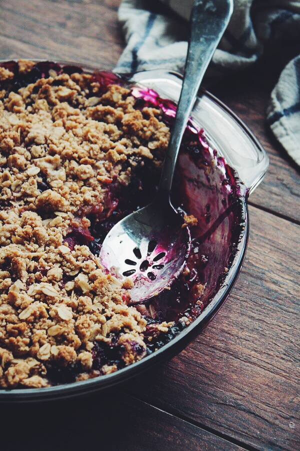 Sour Cherry Crisp with Oat Topping