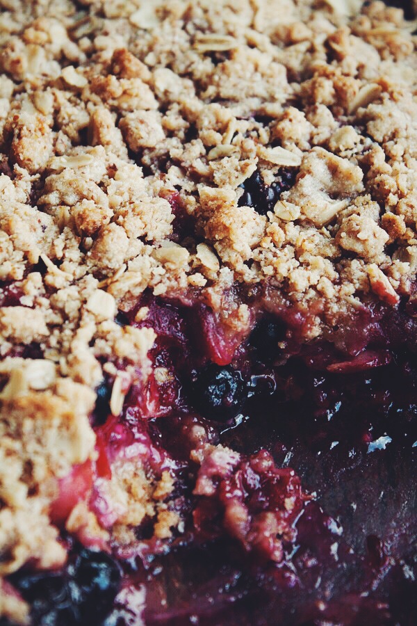 Sour Cherry Crisp with Berries