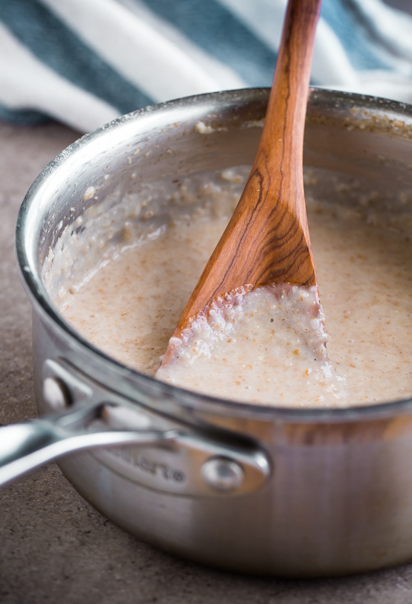 Broken Farro Porridge in Pot 