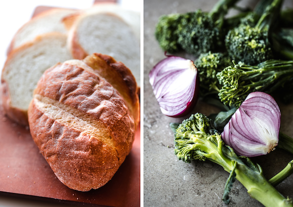 Grilled Cheese Sandwiches with Broccolini and Sautéed Onions