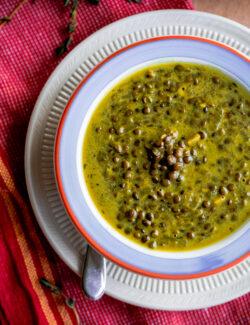 Green-Lentil Soup with Coconut Milk & Indian Spices