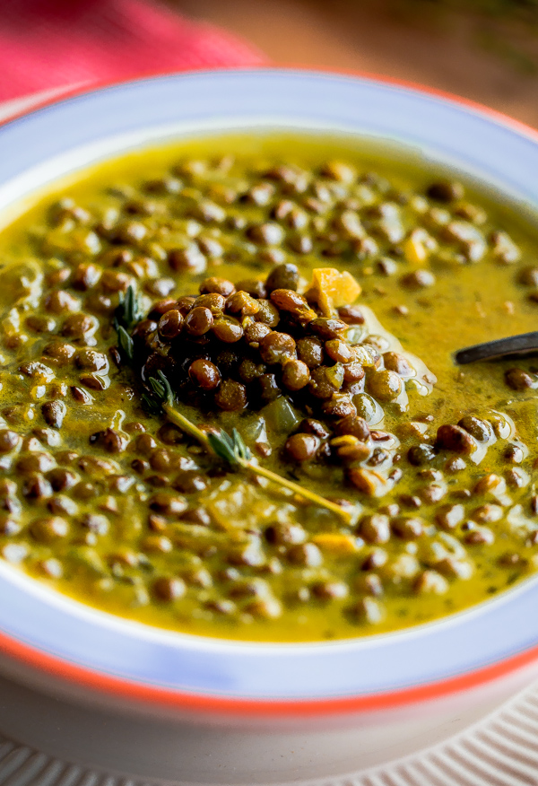 Green Lentil Soup with Coconut Milk