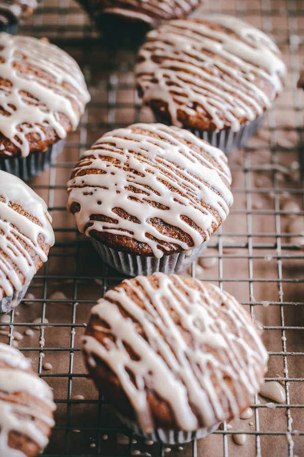 Pumpkin Chocolate-Chunk Espresso Muffins with Coffee Glaze Drizzle - A ...