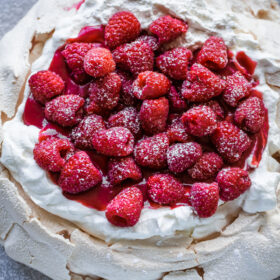 Raspberry Pavlova with Vanilla Whipped Cream