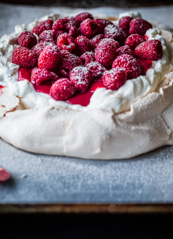 Raspberry Pavlova with Vanilla Whipped Cream 