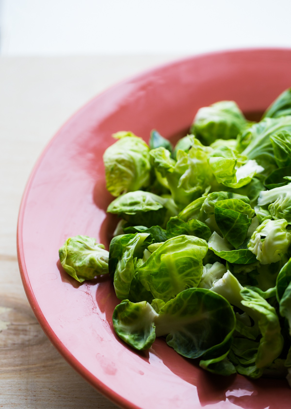 Fried Brussels Sprout Leaves with Lemon & Chili Flakes. The perfect crispy snack! 