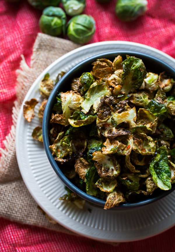 Fried Brussels Sprout Leaves with Lemon & Chili Flakes. The perfect crispy snack!
