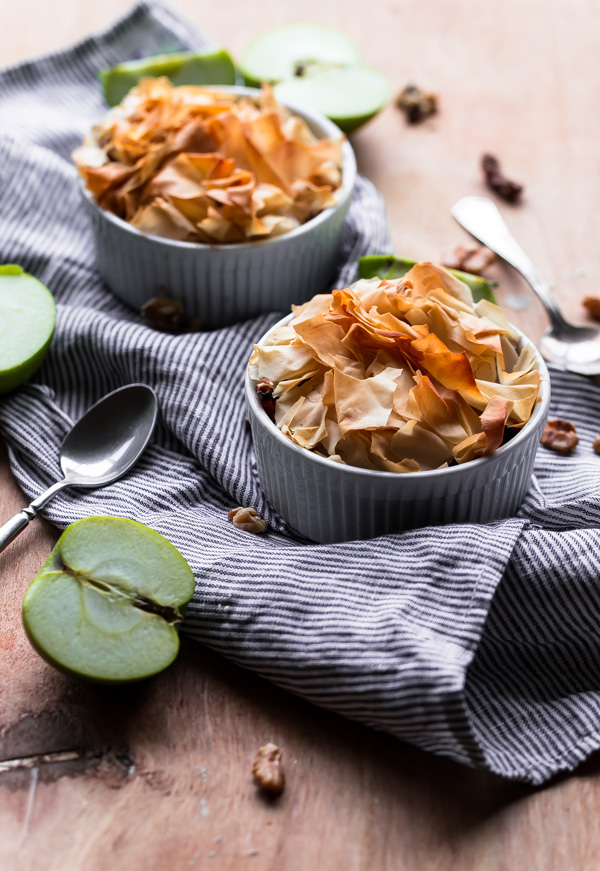 Individual Apple Phyllo Pies [...for people who hate to make pie dough.]