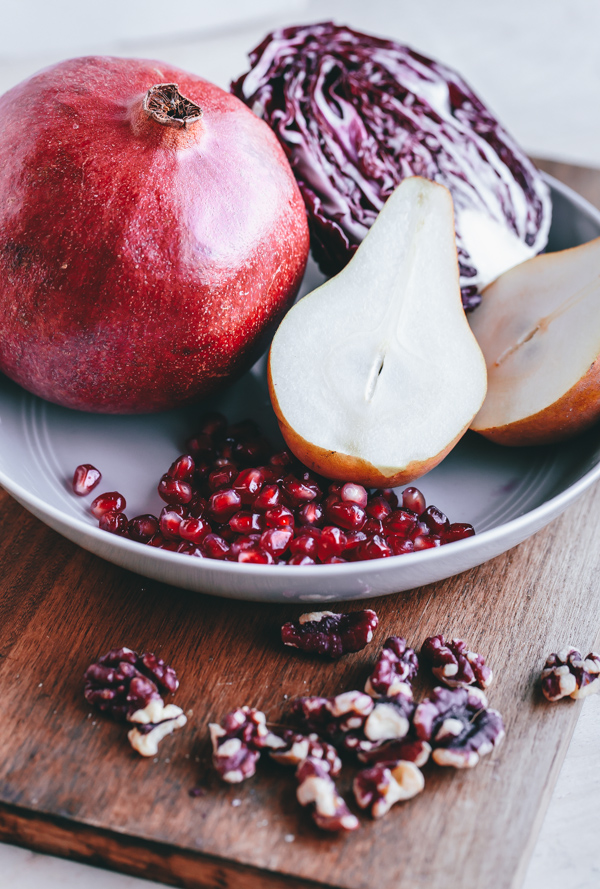 Radicchio, Pear, Gorgonzola, Pomegranate, and Walnut Salad