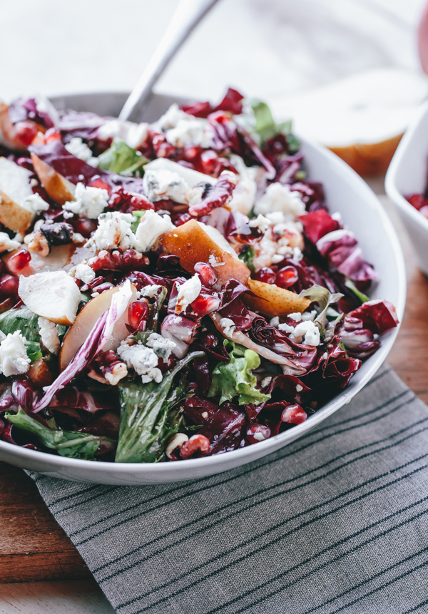 Radicchio, Pear, Gorgonzola, Pomegranate, and Walnut Salad