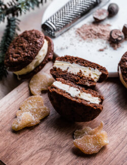 Gingerbread and Eggnog Ice Cream Cookie Sandwiches