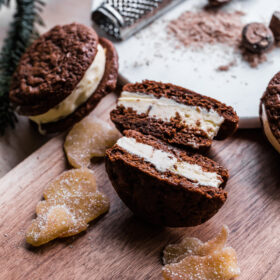 Gingerbread and Eggnog Ice Cream Cookie Sandwiches